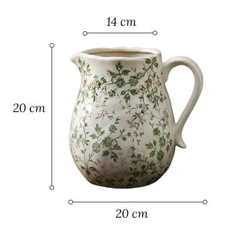 Vase d'Époque Motif Feuillages Verts