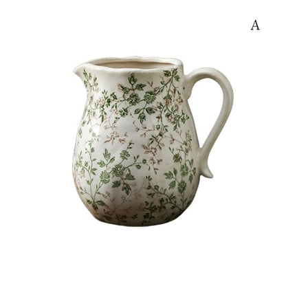Vase d'Époque Motif Feuillages Verts