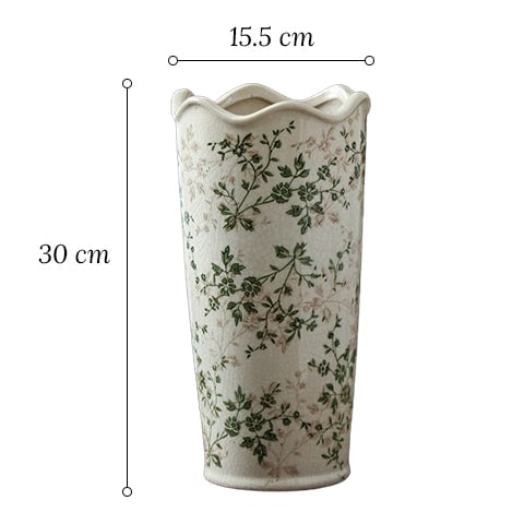 Vase d'Époque Motif Feuillages Verts