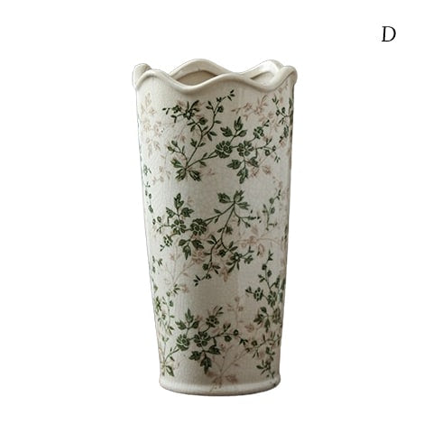 Vase d'Époque Motif Feuillages Verts