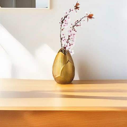 Vase Fleur de Lotus Couleur Or