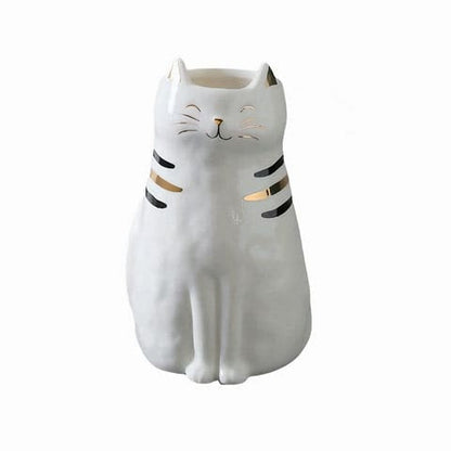 Vase Forme Chat Blanc