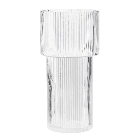 Vase Forme Torche Transparent Rayé