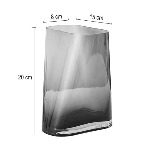 Vase Géométrique Translucide Gris Fumé