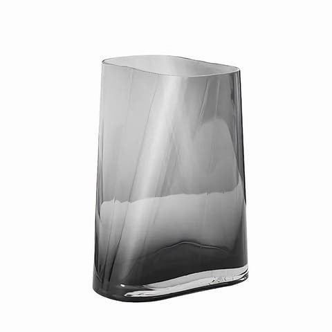 Vase Géométrique Translucide Gris Fumé