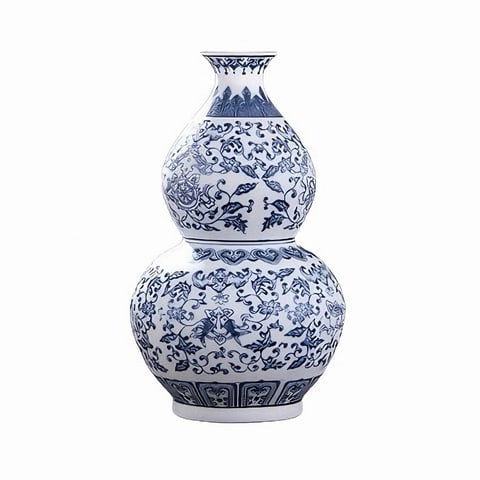 Vase Gourde Wu Lou Style Chinois