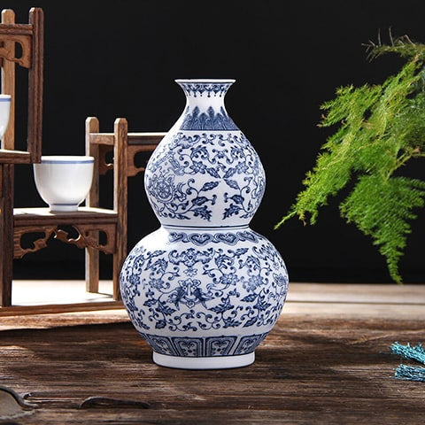 Vase Gourde Wu Lou Style Chinois