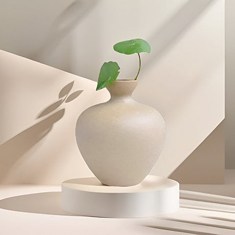 Vase en Grès Beige Couleur Naturelle
