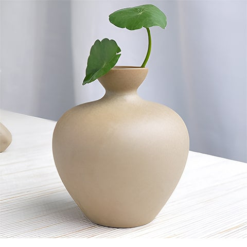 Vase en Grès Beige Couleur Naturelle