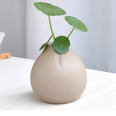 Vase en Grès Beige Couleur Naturelle