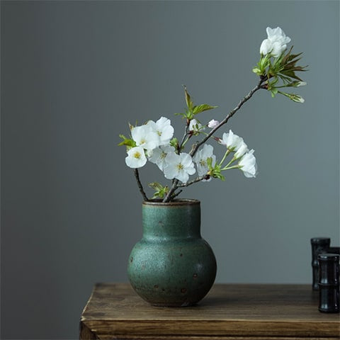 Vase Ikebana Céramique Poterie Artisanale