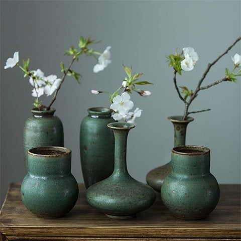 Vase Ikebana Céramique Poterie Artisanale