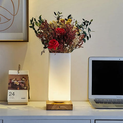 Vase Lampe Romantique pour Fleurs Séchées