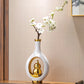 Vase de Luxe Contemporain Ikebana Blanc et Doré