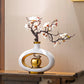 Vase de Luxe Contemporain Ikebana Blanc et Doré