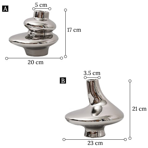 Vase Luxueux Argenté Design