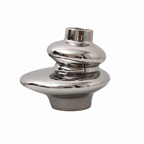 Vase Luxueux Argenté Design