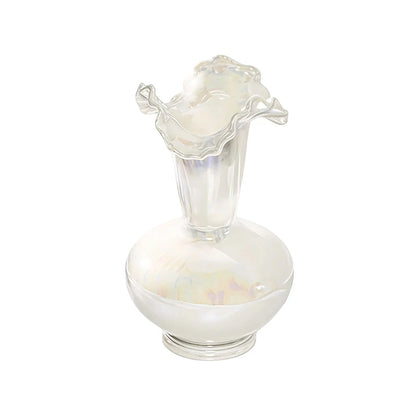 Vase Luxueux Design Raffiné Rond Col Ondulé Nacré