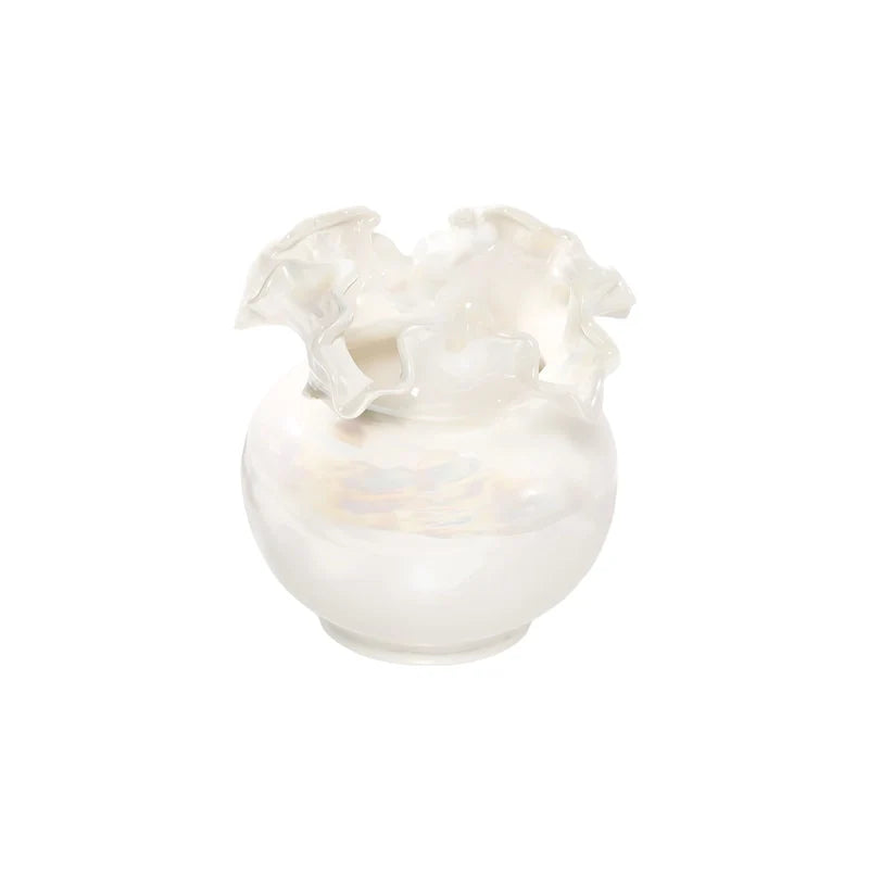 Vase Luxueux Design Raffiné Rond Col Ondulé Nacré