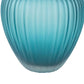 Vase Luxueux Rayé Bleu Givré Col Ondulé
