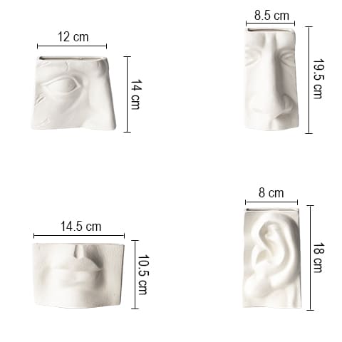 Vase Minimaliste Blanc Quatre Sens Éloquent
