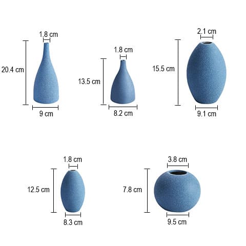 Vase Minimaliste Effet Granité Bleu