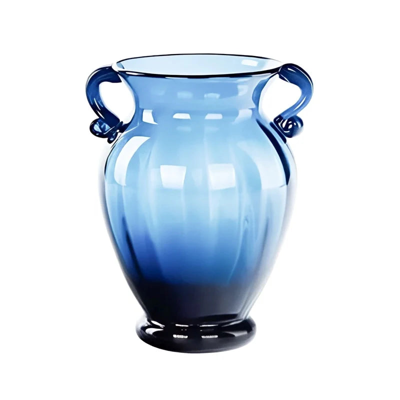 Vase Moderne Amphore Bleu avec Anses