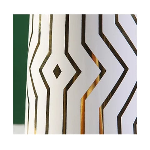 Vase Moderne Blanc Motifs Dorés