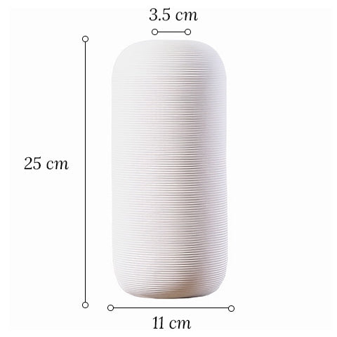 Vase Moderne Blanc Strié