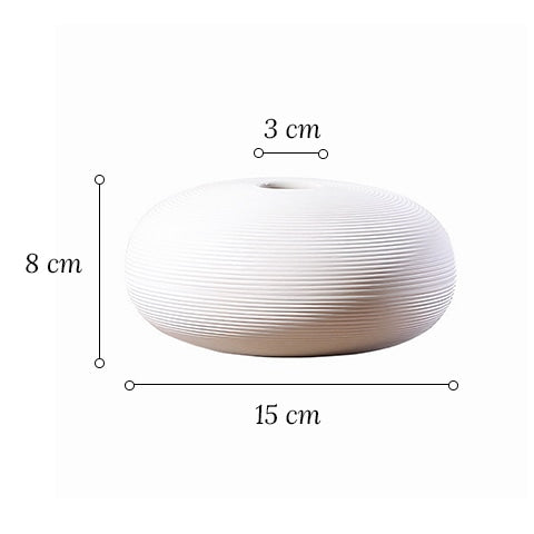 Vase Moderne Blanc Strié