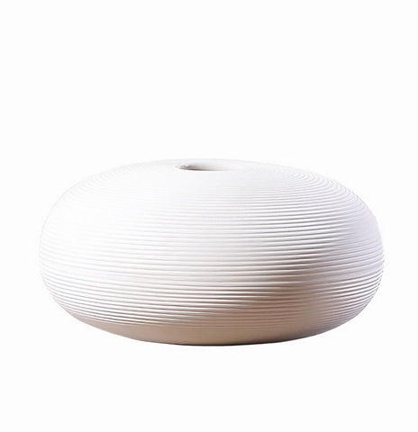 Vase Moderne Blanc Strié