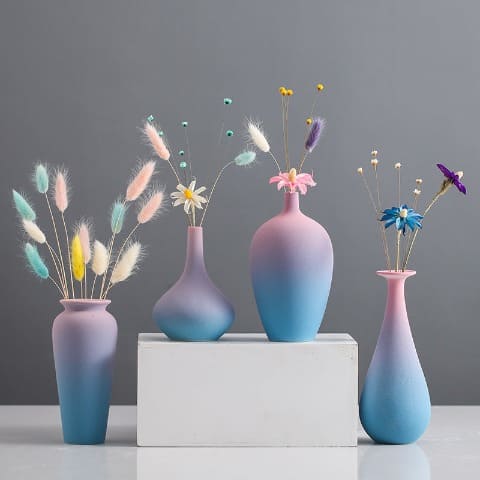 Vase Moderne Nordique Dégradé de Couleurs Pastel