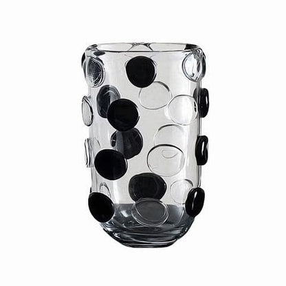 Vase Moderne Transparent Relief à Pois Noirs