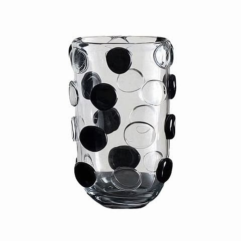 Vase Moderne Transparent Relief à Pois Noirs
