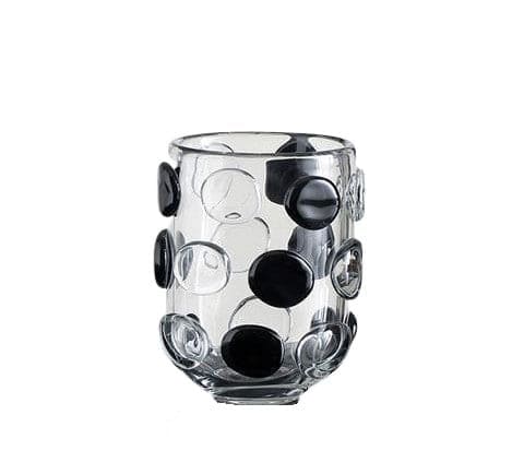 Vase Moderne Transparent Relief à Pois Noirs