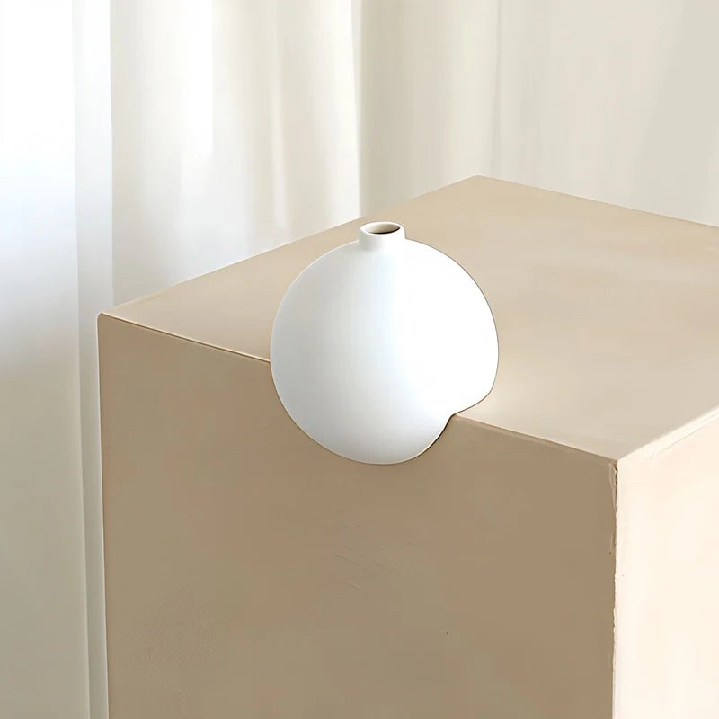 Vase Moderne Sphérique à Angle Droit Noir ou Blanc