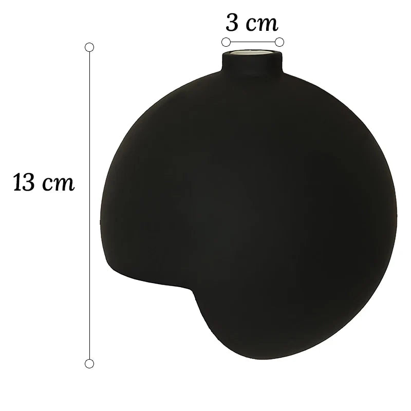 Vase Moderne Sphérique à Angle Droit Noir ou Blanc
