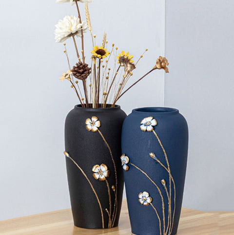 Vase Monochrome Bleu ou Noir