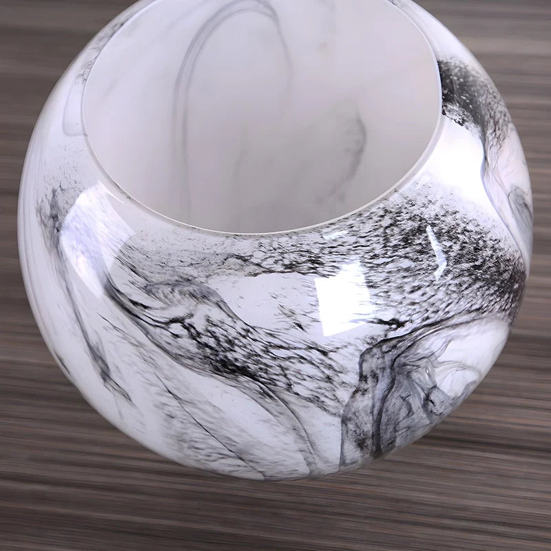 Vase Motif Marbre Rond Élégant
