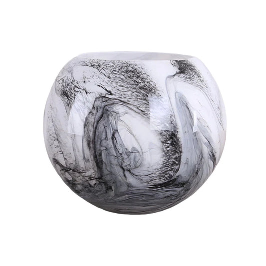 Vase Motif Marbre Rond Élégant