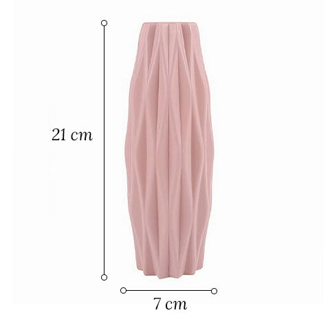 Vase Motif Origami Ondulé Blanc ou Rose
