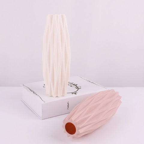 Vase Motif Origami Ondulé Blanc ou Rose