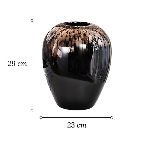 Vase Noir Pailleté Doré