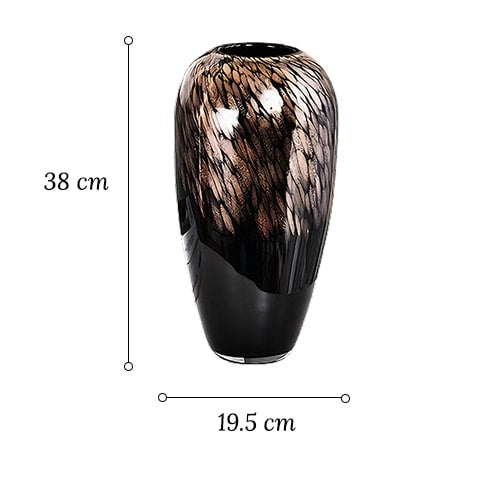 Vase Noir Pailleté Doré
