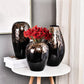 Vase Noir Pailleté Doré