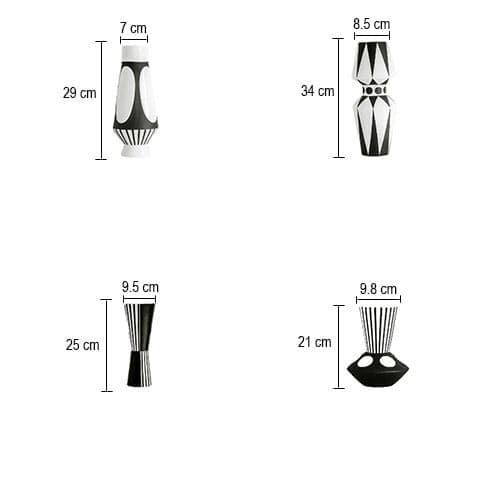Vase Nordique Géométrique Noir et Blanc
