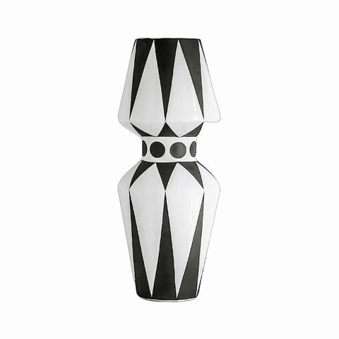Vase Nordique Géométrique Noir et Blanc