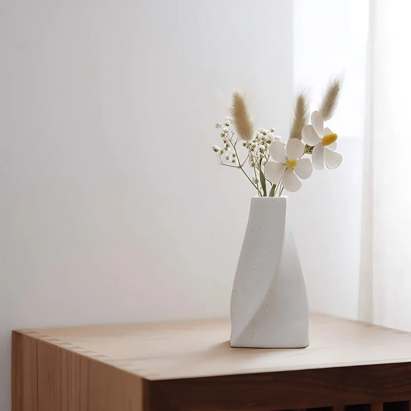 Vase Original Blanc Moucheté