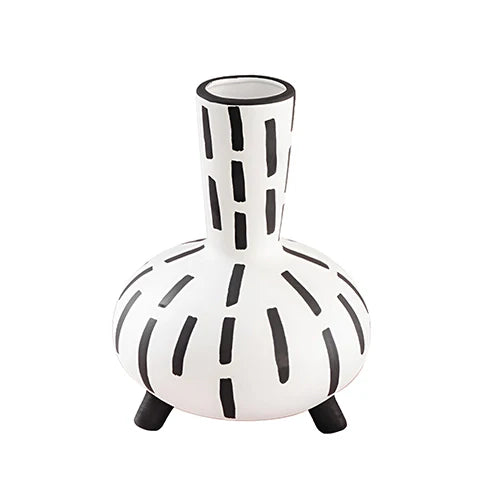 Vase Original Noir et Blanc Lignes Pointillées