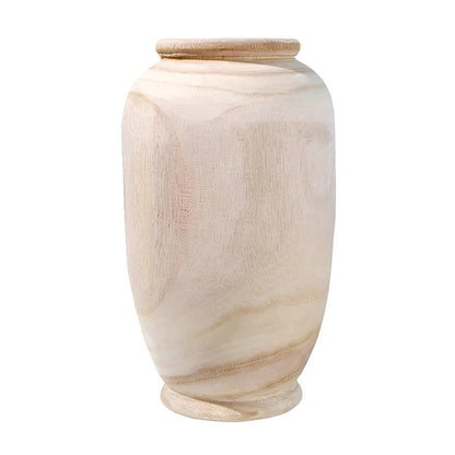 Vase Ovale Artisanal Rustique en Bois